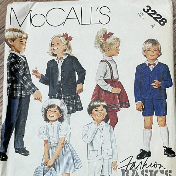 Vintage McCall's Sewing Pattern Toddlers Jacket, Skirt, Pants, and Shorts Size 4 - Picture 1 of 2